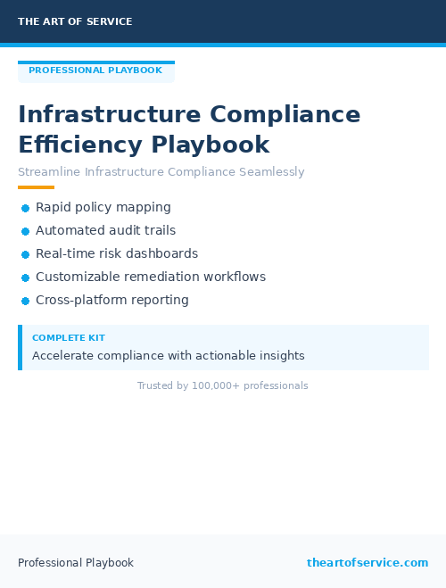 Infrastructure Compliance Efficiency Playbook