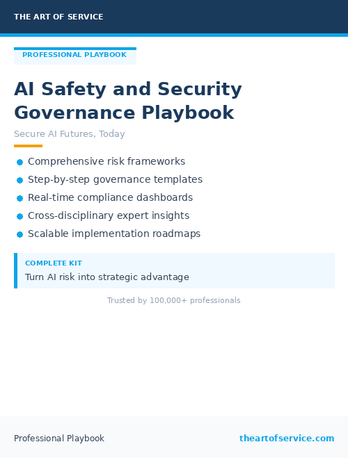 AI Safety and Security Governance Playbook
