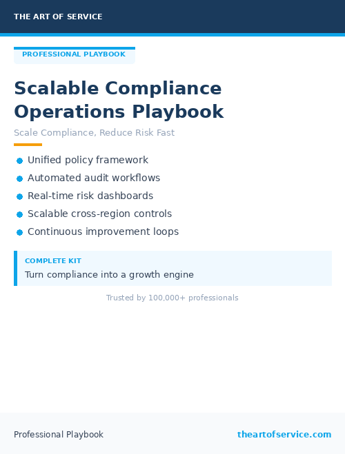 Scalable Compliance Operations Playbook