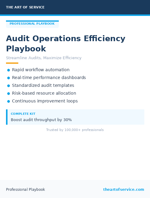 Audit Operations Efficiency Playbook