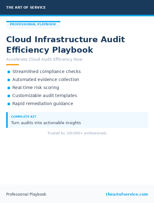 Cloud Infrastructure Audit Efficiency Playbook