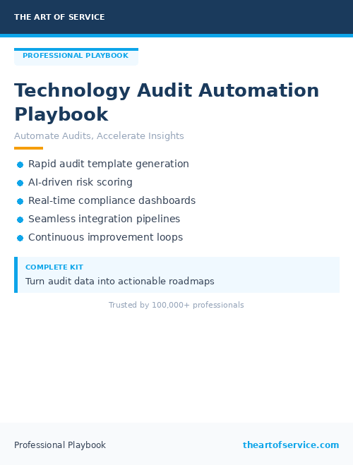 Technology Audit Automation Playbook