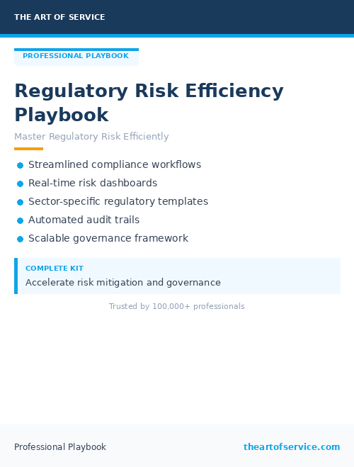Regulatory Risk Efficiency Playbook