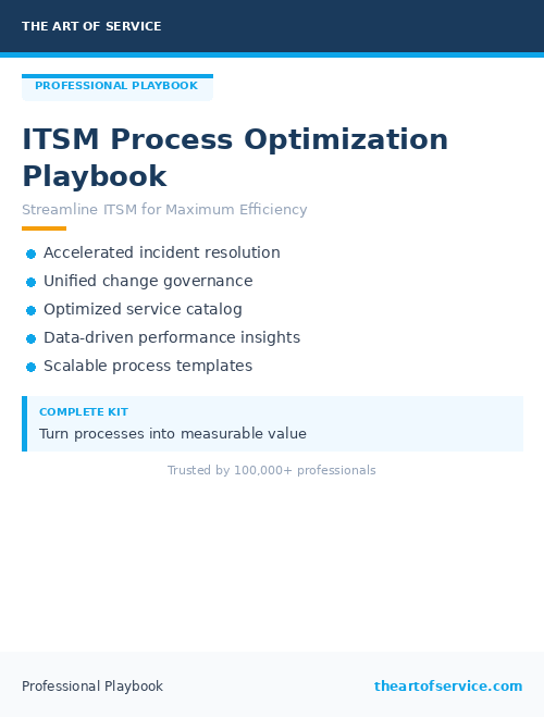 ITSM Process Optimization Playbook