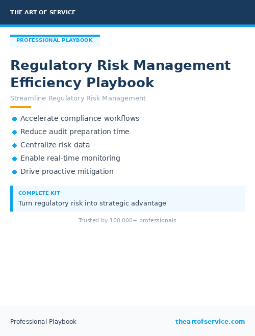 Regulatory Risk Management Efficiency Playbook