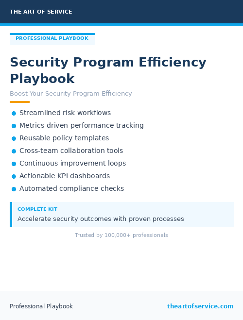 Security Program Efficiency Playbook