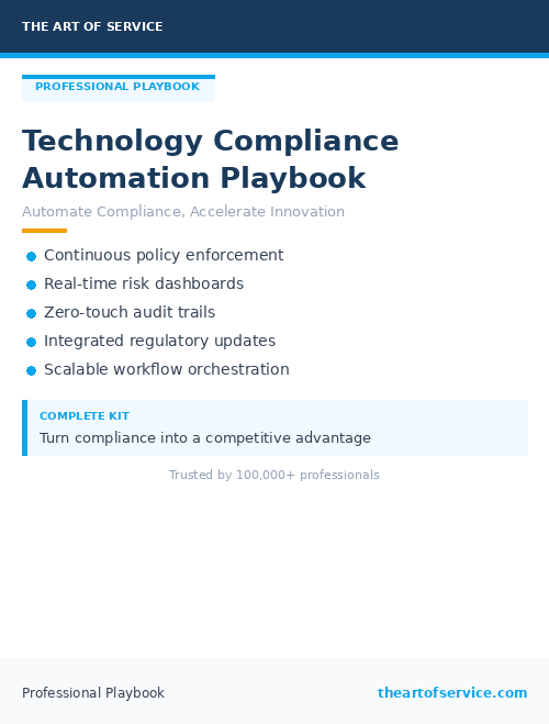 Technology Compliance Automation Playbook