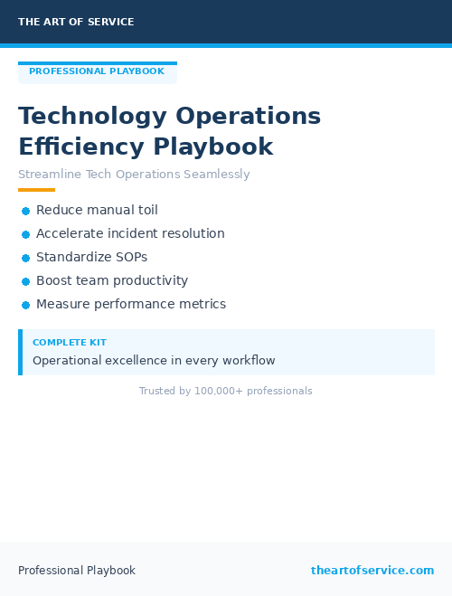 Technology Operations Efficiency Playbook