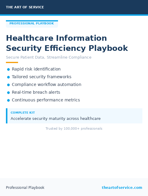 Healthcare Information Security Efficiency Playbook