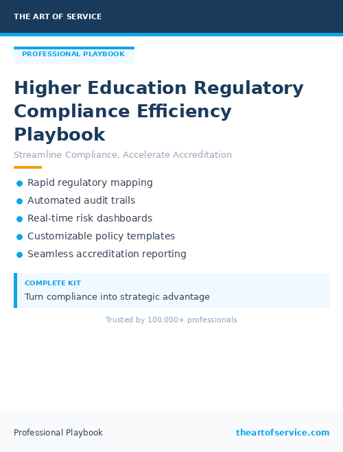 Higher Education Regulatory Compliance Efficiency Playbook