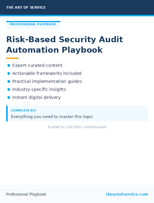 Risk-Based Security Audit Automation Playbook