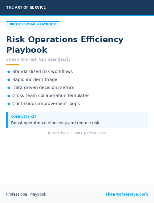 Risk Operations Efficiency Playbook