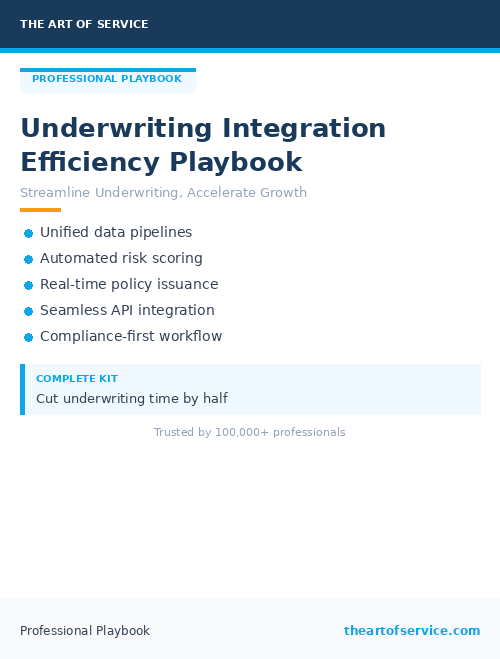 Underwriting Integration Efficiency Playbook