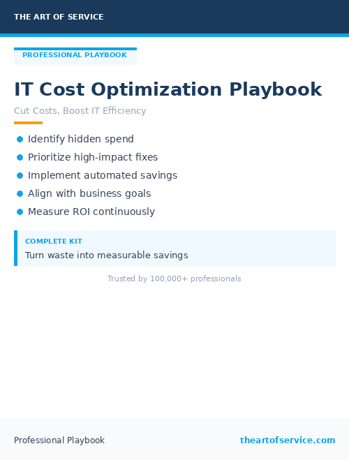 IT Cost Optimization Playbook