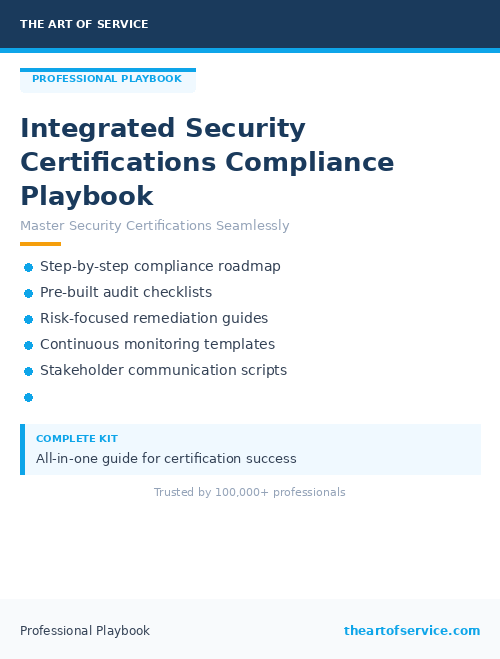 Integrated Security Certifications Compliance Playbook