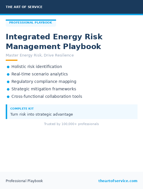 Integrated Energy Risk Management Playbook