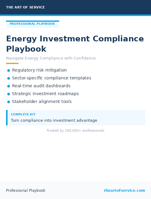 Energy Investment Compliance Playbook
