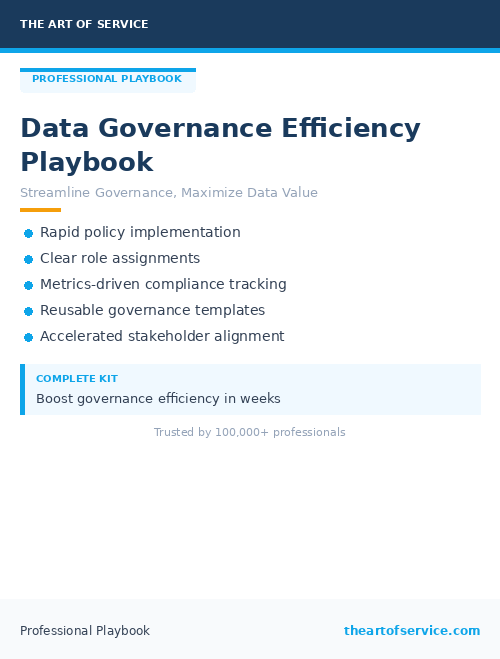 Data Governance Efficiency Playbook