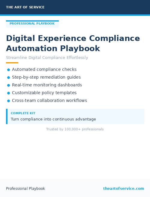 Digital Experience Compliance Automation Playbook