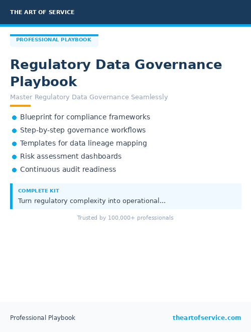 Regulatory Data Governance Playbook