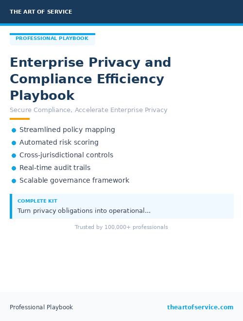 Enterprise Privacy and Compliance Efficiency Playbook