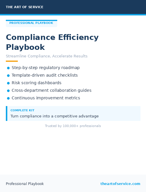 Compliance Efficiency Playbook
