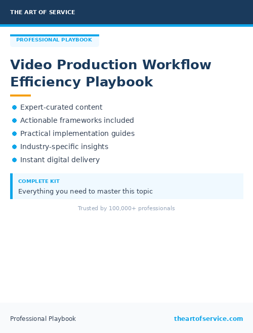 Video Production Workflow Efficiency Playbook