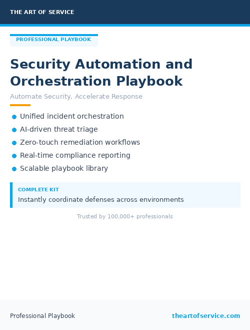 Security Automation and Orchestration Playbook