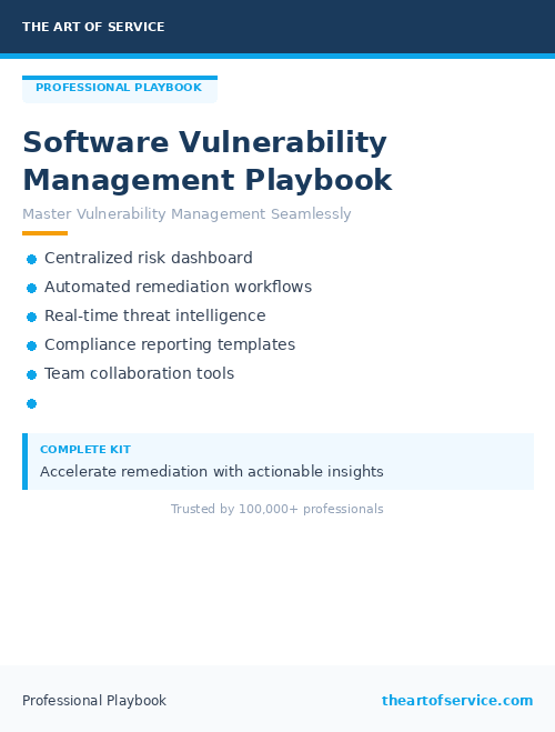 Software Vulnerability Management Playbook