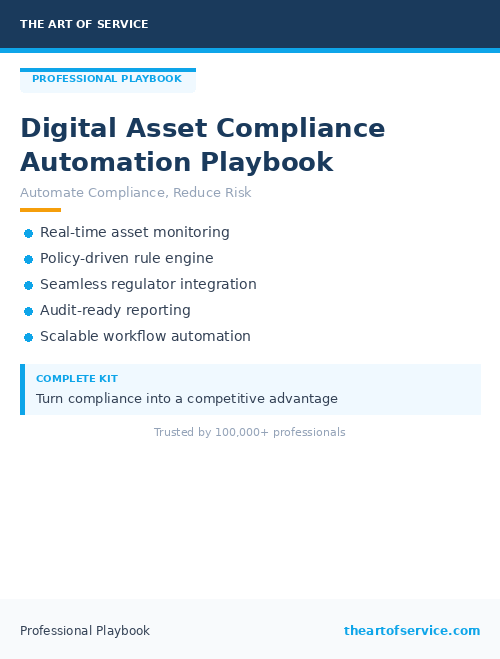 Digital Asset Compliance Automation Playbook