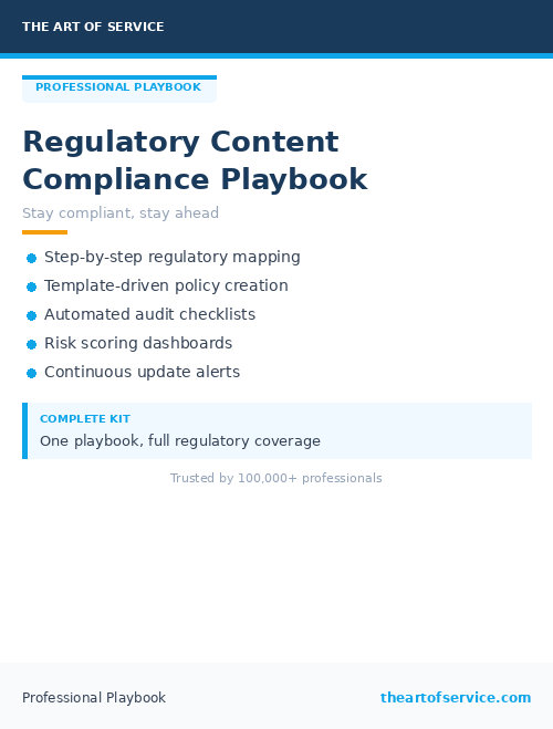 Regulatory Content Compliance Playbook
