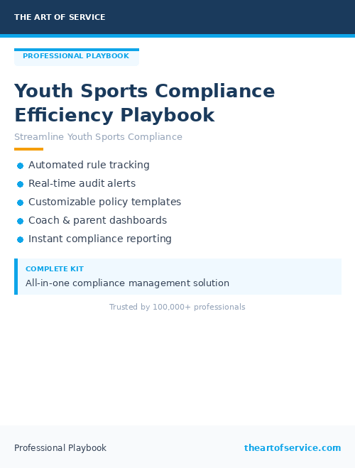 Youth Sports Compliance Efficiency Playbook
