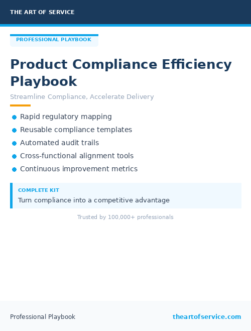 Product Compliance Efficiency Playbook
