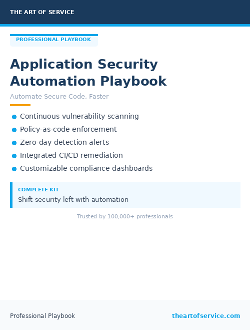 Application Security Automation Playbook