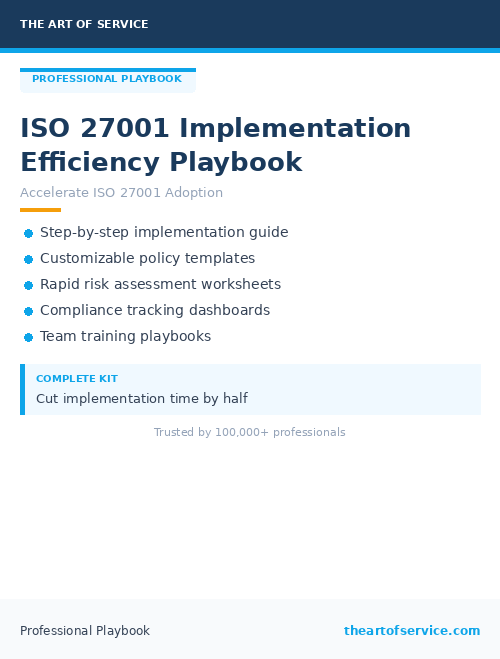 ISO 27001 Implementation Efficiency Playbook