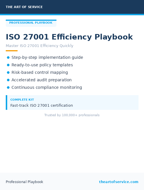 ISO 27001 Efficiency Playbook