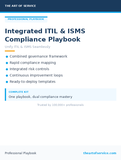 Integrated ITIL & ISMS Compliance Playbook