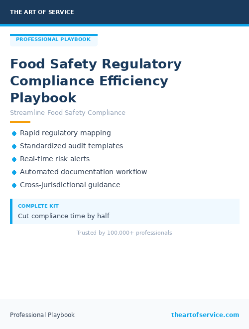 Food Safety Regulatory Compliance Efficiency Playbook