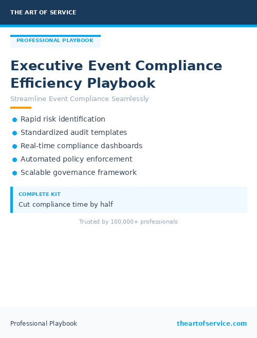Executive Event Compliance Efficiency Playbook