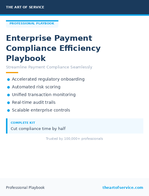 Enterprise Payment Compliance Efficiency Playbook