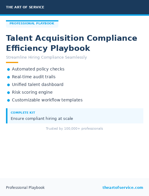 Talent Acquisition Compliance Efficiency Playbook
