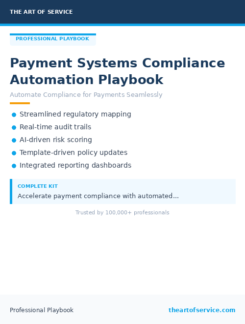Payment Systems Compliance Automation Playbook