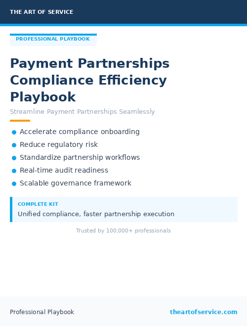 Payment Partnerships Compliance Efficiency Playbook