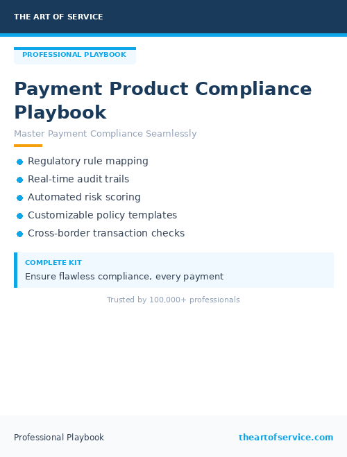 Payment Product Compliance Playbook