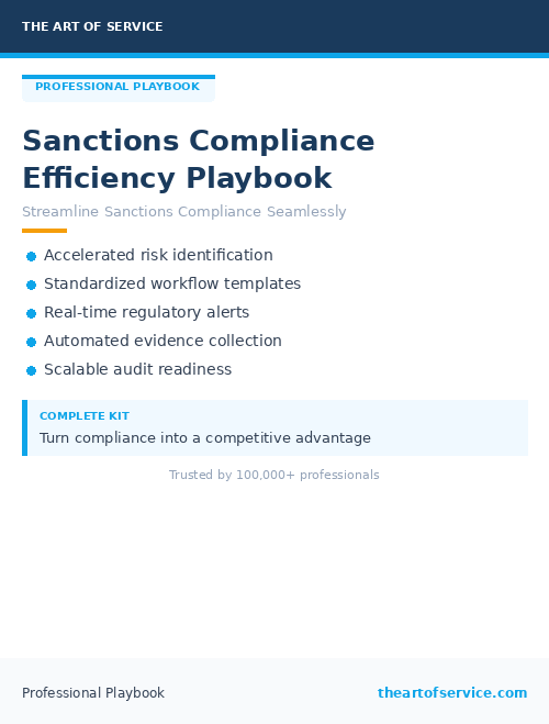Sanctions Compliance Efficiency Playbook