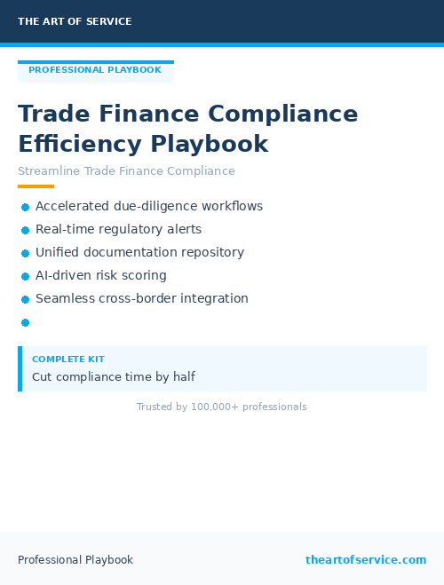 Trade Finance Compliance Efficiency Playbook