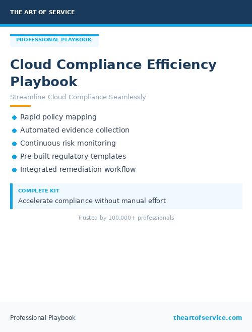 Cloud Compliance Efficiency Playbook