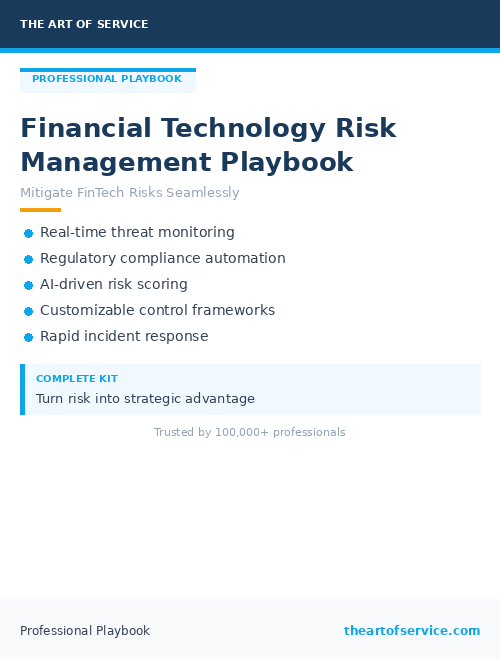 Financial Technology Risk Management Playbook