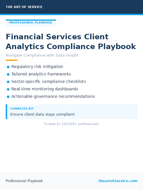 Financial Services Client Analytics Compliance Playbook