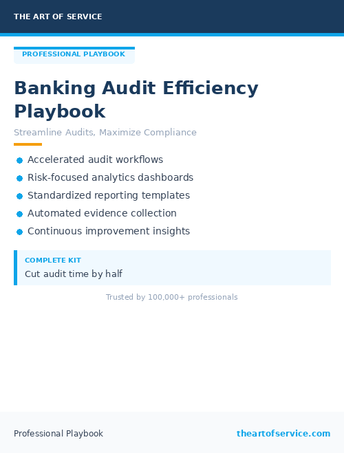 Banking Audit Efficiency Playbook
